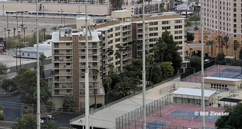 Marie Antoinette residential tower from Harmon Avenue